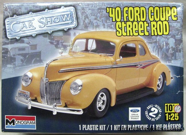 Monogram 1/25 1940 Ford Coupe Street Rod, 85-4993 plastic model kit